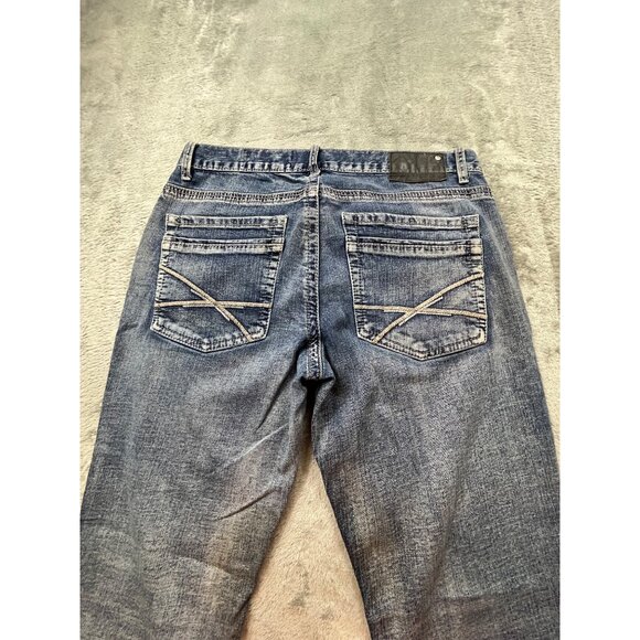 Axel Slim Bootcut Jeans W34 L31 Blue Grunge Stone Wash Cowboy Workwear Distresse - Picture 10 of 14